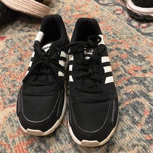 Black adidas gym shoes barely worn.